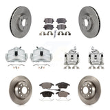 Front Rear Disc Brake Caliper Rotor & Ceramic Pad Kit (10Pc) For 2012 Volkswagen CC 2.0L KC8-101105T