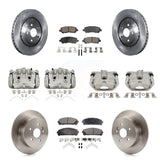 Front Rear Disc Brake Caliper Rotors And Ceramic Pads Kit (10Pc) For Toyota Highlander KC8-101127T