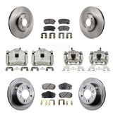 Front Rear Brake Caliper Rotors Ceramic Pad Kit (10Pc) For 16 Kia Sportage FWD with 2.4L KC8-101156T