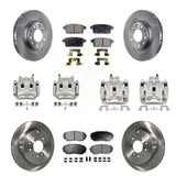 Front Rear Disc Brake Caliper Rotor Ceramic Pad Kit (10Pc) For 2007-2009 Lincoln MKX FWD KC8-101181T