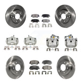 Front Rear Brake Caliper Rotor & Ceramic Pad Kit (10Pc) For Hyundai Elantra GT Kia Forte KC8-101183T