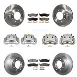 Front Rear Disc Brake Caliper Rotors And Ceramic Pads Kit (10Pc) For Dodge Ram 3500 KC8-101204T