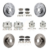 Front Rear Disc Brake Caliper Rotors & Ceramic Pad Kit (10Pc) For Honda Accord Acura TSX KC8-101207T