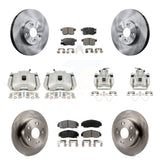 Front Rear Disc Brake Caliper Rotors & Ceramic Pad Kit (10Pc) For Honda Accord Acura TSX KC8-101208T