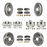 Front Rear Brake Caliper Rotors & Ceramic Pad Kit (10Pc) For Dodge Grand Caravan