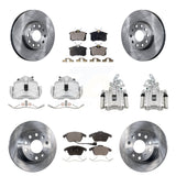 Front Rear Disc Brake Caliper Rotor & Ceramic Pad Kit (10Pc) For Volkswagen Jetta Beetle KC8-101215T