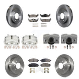 Front Rear Brake Caliper Rotors Ceramic Pad Kit (10Pc) For Ford F-150 Lincoln LT