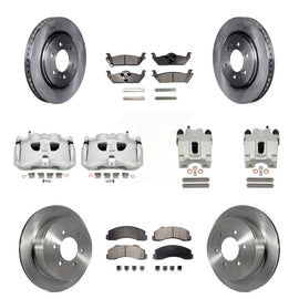 Front Rear Disc Brake Caliper Rotors And Ceramic Pads Kit (10Pc) For Ford F-150