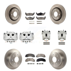 Front Rear Disc Brake Caliper Rotors And Ceramic Pads Kit (10Pc) For Ford F-150