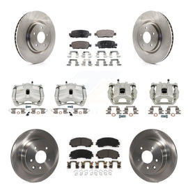 Front Rear Brake Caliper Rotors Ceramic Pad Kit (10Pc) For 14-15 Nissan Rogue SL