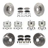 Front Rear Brake Caliper Rotors Ceramic Pad Kit (10Pc) For 14-15 Nissan Rogue SL