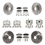 Front Rear Disc Brake Caliper Rotors And Ceramic Pads Kit (10Pc) For Nissan LEAF