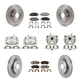 Front Rear Disc Brake Caliper Rotors And Ceramic Pads Kit (10Pc) For Nissan LEAF