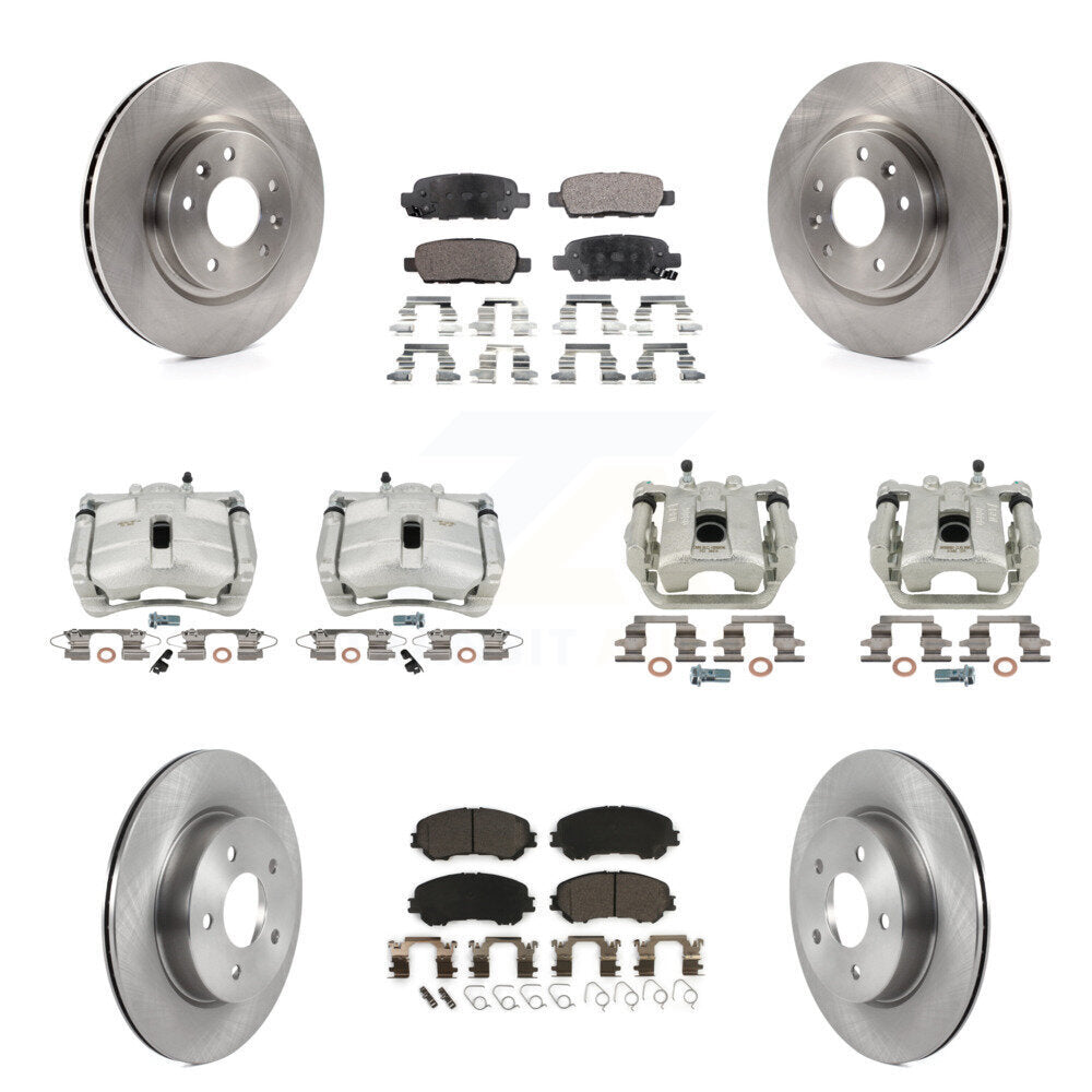 Front Rear Brake Caliper Rotors Ceramic Pad Kit (10Pc) For Nissan Rogue Sport SL