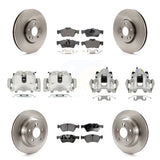 Front Rear Disc Brake Caliper Rotors & Ceramic Pad Kit (10Pc) For Mercedes-Benz E550 AWD KC8-101264T