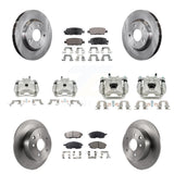 Front Rear Disc Brake Caliper Rotors And Ceramic Pads Kit (10Pc) For Nissan Sentra KC8-101269T
