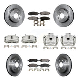 Front Rear Disc Brake Caliper Rotors Ceramic Pad Kit (10Pc) For GMC Acadia Buick Enclave KC8-101272T