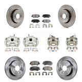 Front Rear Disc Brake Caliper Rotors And Ceramic Pads Kit (10Pc) For Kia Rio