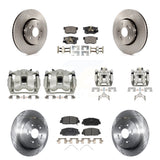 Front Rear Disc Brake Caliper Rotors And Ceramic Pads Kit (10Pc) For 2016-2018 Acura RDX KC8-101284T