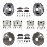 Front Rear Disc Brake Caliper Rotors And Ceramic Pads Kit (10Pc) For Nissan Rogue Select KC8-101285T