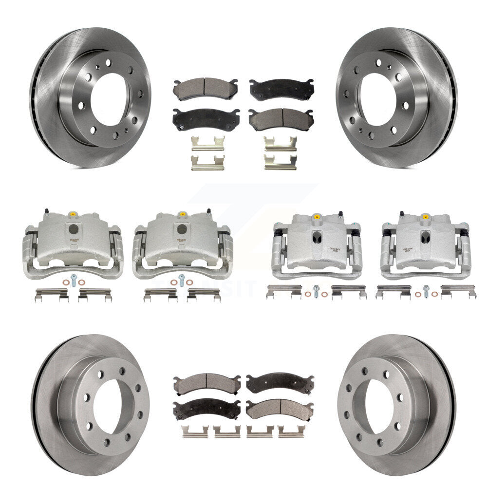 Front Rear Brake Caliper Rotor Ceramic Pad Kit (10Pc) For Chevrolet Silverado HD