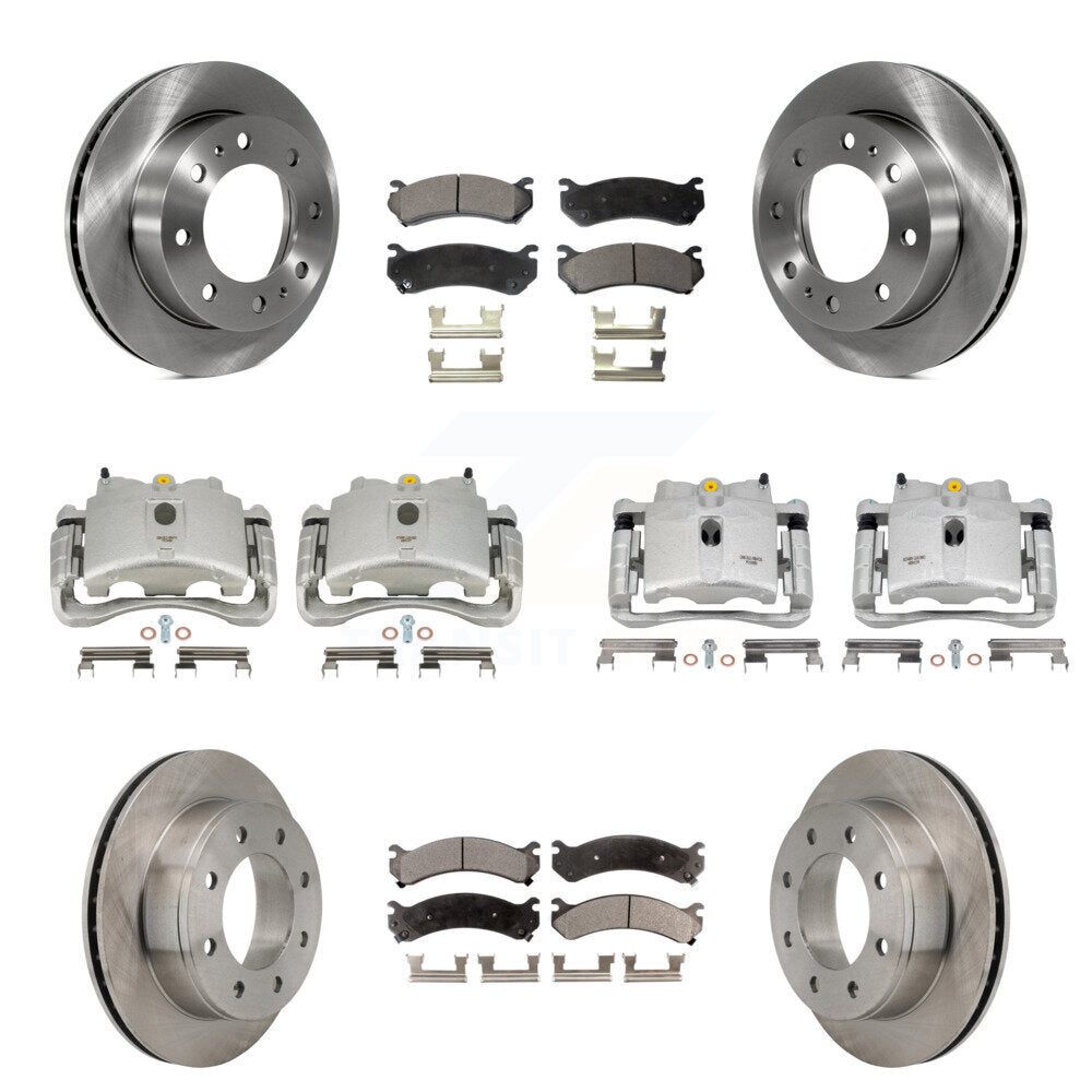 Front Rear Brake Caliper Rotor Ceramic Pad Kit (10Pc) For Chevrolet Silverado HD