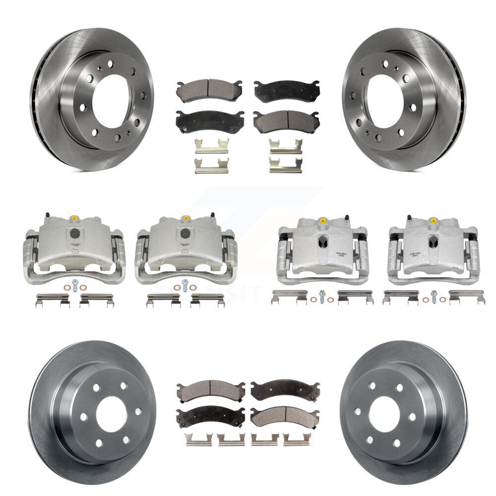 Front Rear Brake Caliper Rotor Ceramic Pad Kit (10Pc) For Chevrolet Silverado HD