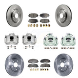 Front Rear Disc Brake Caliper Rotors And Ceramic Pads Kit (10Pc) For Ram C/V KC8-101292T