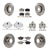 Front Rear Disc Brake Caliper Rotors Ceramic Pad Kit (10Pc) For Volkswagen Jetta