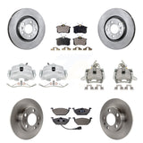 Front Rear Disc Brake Caliper Rotors Ceramic Pad Kit (10Pc) For Volkswagen Jetta