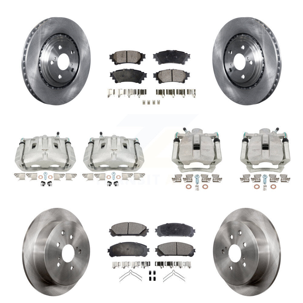 Front Rear Disc Brake Caliper Rotor Ceramic Pad Kit (10Pc) For Toyota Highlander