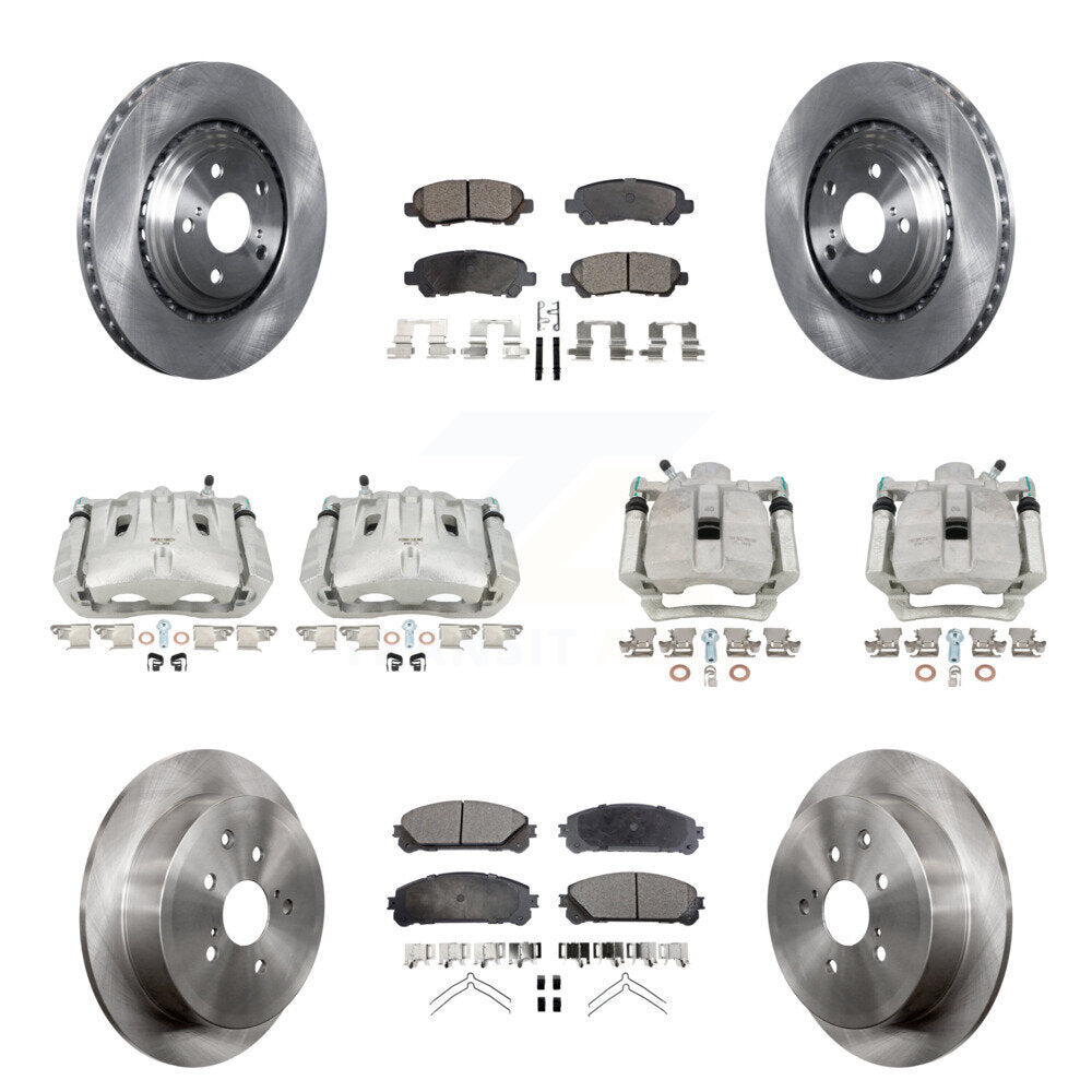 Front Rear Disc Brake Caliper Rotor Ceramic Pad Kit (10Pc) For Toyota Highlander