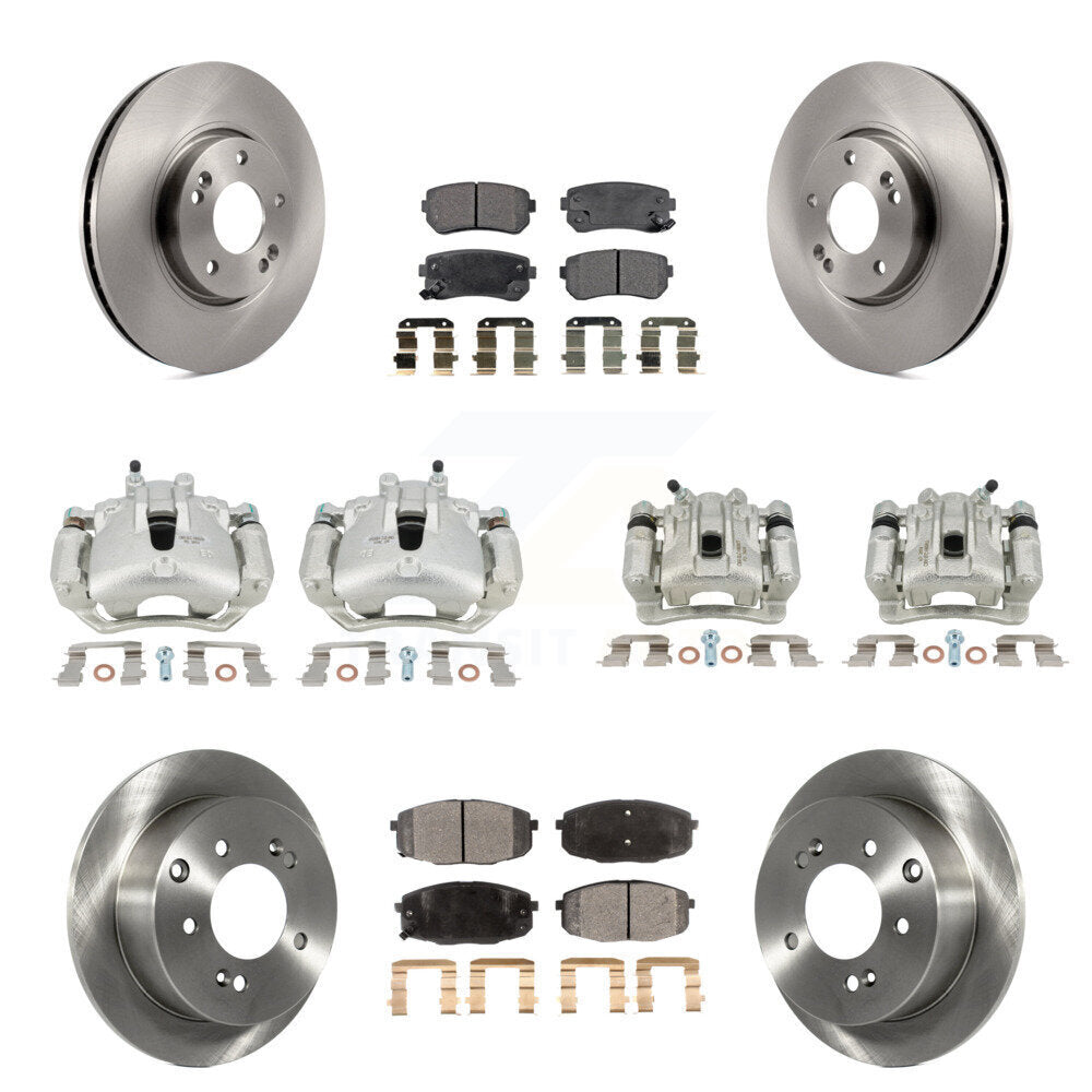 Front Rear Disc Brake Caliper Rotor & Ceramic Pad Kit (10Pc) For Kia Forte5 2.0L
