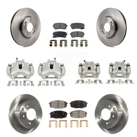 Front Rear Disc Brake Caliper Rotor & Ceramic Pad Kit (10Pc) For Kia Forte5 2.0L
