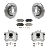 Front Disc Brake Caliper Rotors And Ceramic Pads Kit For Jeep Wrangler KC8-101323T