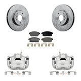 Front Brake Caliper Rotors Ceramic Pad Kit For Chevrolet Cruze Buick Verano Orlando Volt KC8-101367T