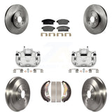 Front Rear Brake Caliper Rotors Drum Ceramic Pads Kit (8Pc) For 2013-2017 Chevrolet Trax KC8-101373T