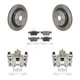Rear Brake Caliper Rotors & Ceramic Pad Kit For Lincoln Nautilus With Vented KC8-101383T