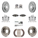 Front Rear Brake Caliper Rotors Drum Ceramic Pad Shoe Cylinder & Hardware Kit (11Pc) For KC8-101392T