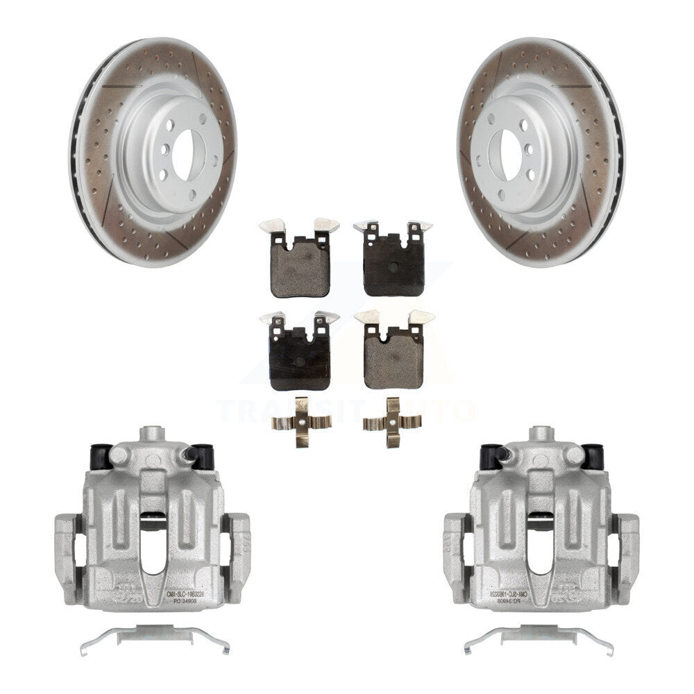Rotors enduits d'étrier de frein à disque arrière et kit de plaquettes en céramique pour 2012 BMW 328i 2.0L 