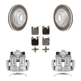 Rotors enduits d'étrier de frein à disque arrière et kit de plaquettes en céramique pour 2012 BMW 328i 2.0L 