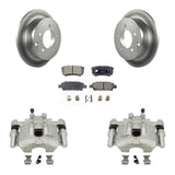 Rear Brake Coated Rotors & Ceramic Pad Kit With Calipers For Jeep Dodge Patriot Chrysler