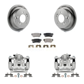 Rear Disc Brake Coated Rotor Ceramic Pad Kit With Calipers For Hyundai Sonata Kia Optima