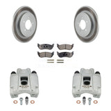 Rear Disc Brake Coated Rotor And Ceramic Pad Kit With Calipers For Ford Explorer Mercury