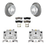 Rear Brake Coated Rotor Ceramic Pad Kit With Calipers For Chevrolet Silverado 2500 HD XL