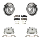 Rear Brake Coated Rotors & Ceramic Pad Kit With Calipers For Chevrolet Silverado 2500 HD