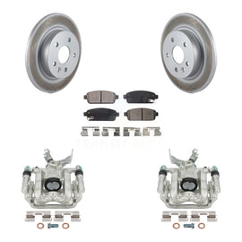 Rear Brake Coated Rotor & Ceramic Pad Kit With Calipers For Chevrolet Buick Encore Sonic