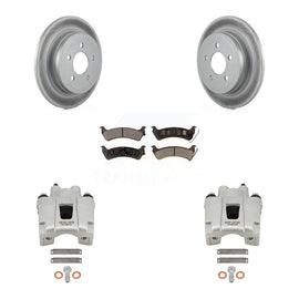 Rear Disc Brake Coated Rotors Ceramic Pad Kit With Calipers For Ford Explorer Sport Trac