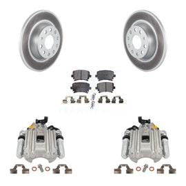 Rear Disc Brake Caliper Coated Rotors And Ceramic Pads Kit For Volkswagen Jetta