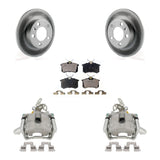 Rear Disc Brake Coated Rotors And Ceramic Pads Kit With Calipers For Volkswagen Jetta